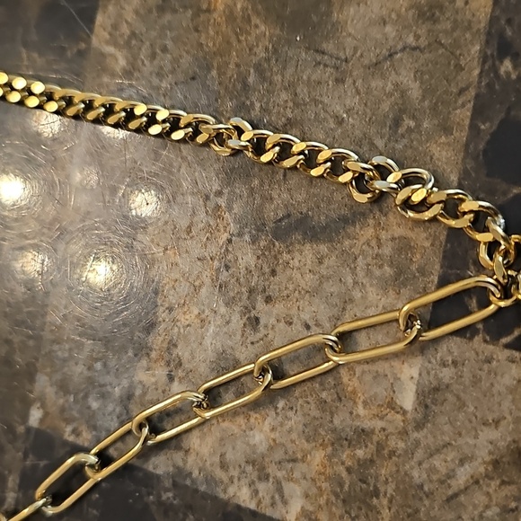 NEW Adornia Water Resistant Mixed Gold Chain Necklace with Coin Pendant - Picture 7 of 11